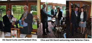 President Paul inducts his first Rotarian to the Club.